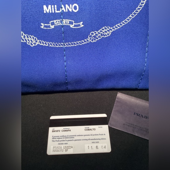 Authentic Cobalt Blue Prada Canapa With Guarantee Card - Picture 5 of 14